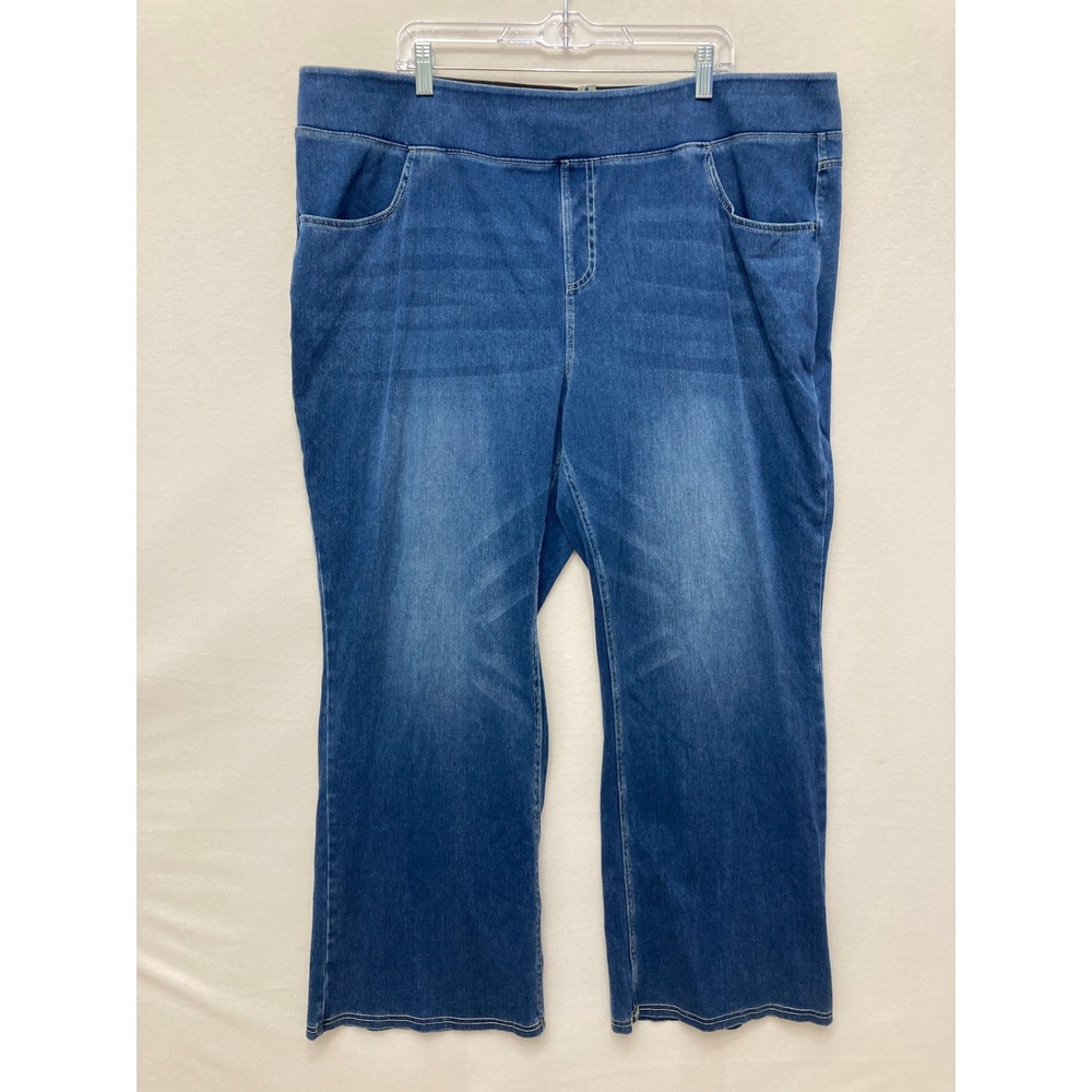 Halara High Waisted Pull On Bootcut Jeans Plus Size 3X Blue Denim Stretch